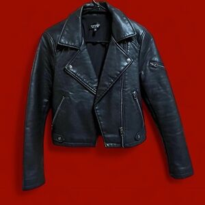 Topshop Classic Black Leather Jacket